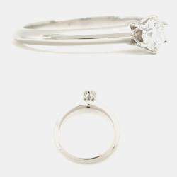 Pre Owned Tiffany & Co. Platinum and Diamond Solitaire Ring EU 48