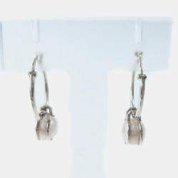 Tiffany & Co Pearl Hoop Earrings Sv925 Silver Silver Metal