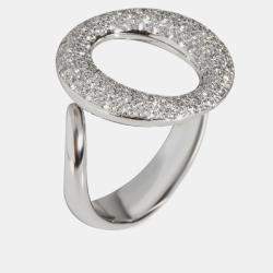 Pre Owned Tiffany & Co. 18K White Gold and Diamond Elsa Peretti Sevillana Diamond Ring EU 52.5