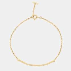 Pre Owned Tiffany & Co. T Smile Diamond 18k Yellow Gold Bracelet