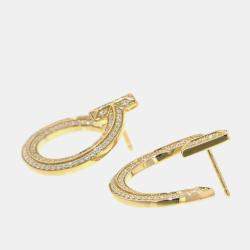 Tiffany & Co. 18K Yellow Gold and Diamond T One Open Hoop Earrings