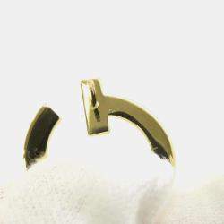 Tiffany & Co. 18K Yellow Gold and Diamond T One Open Hoop Earrings
