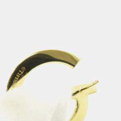 Tiffany & Co. 18K Yellow Gold and Diamond T One Open Hoop Earrings