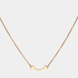 Pre Owned Tiffany & Co. T Smile Mini 18K Rose Gold Necklace