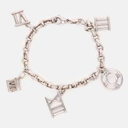 Pre Owned Tiffany & Co. Sterling Silver Atlas Charms Bracelet