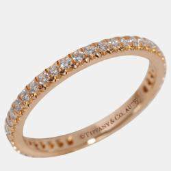 Tiffany & Co. 18K Rose Gold and Diamond Soleste Band Ring EU 50