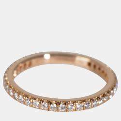 Tiffany & Co. 18K Rose Gold and Diamond Soleste Band Ring EU 50