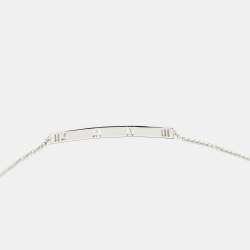 Tiffany & Co. Atlas Pirced Bar Diamonds 18k White Gold Bracelet