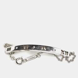 Tiffany & Co. Atlas Pirced Bar Diamonds 18k White Gold Bracelet