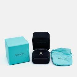 Tiffany & Co. Tiffany Soleste Diamonds Platinum 18k Yellow Gold Ring Size 50