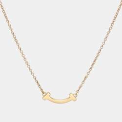 Pre Owned Tiffany & Co. T Smile Mini 18k Rose Gold Necklace