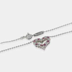 Tiffany & Co. Platinum and Diamond Elsa Peretti Open Heart Pendant Necklace