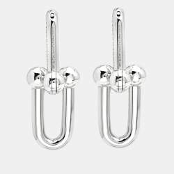 Tiffany HardWear Large Link Diamonds 18k White Gold Earrings
