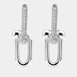 Tiffany HardWear Large Link Diamonds 18k White Gold Earrings