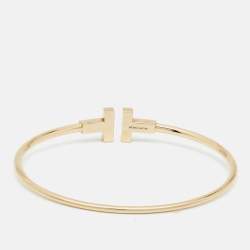 Pre Owned Tiffany & Co. T Wire 18k Yellow Gold Bracelet