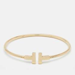 Pre Owned Tiffany & Co. T Wire 18k Yellow Gold Bracelet