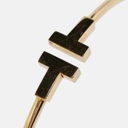 Pre Owned Tiffany & Co. T Wire 18k Yellow Gold Bracelet