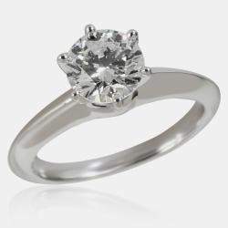 Tiffany & Co. Platinum and Diamond Solitaire Engagement Ring EU 49