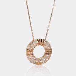 Tiffany & Co. 18K Rose Gold, Diamond Atlas Pendant Necklace