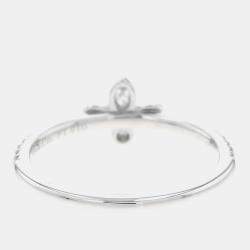 Tiffany & Co. Platinum Diamond Fleur de Lis Band Ring EU 51