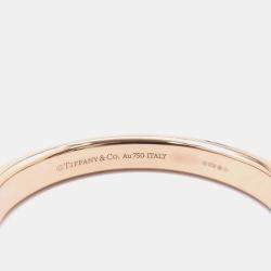 Tiffany & Co. 18K Pink Gold Padlock Bangle Bracelet Size Small 