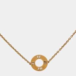 Pre Owned Tiffany & Co. Atlas Pierced Diamond 18K Rose Gold Bracelet