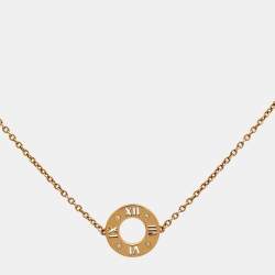 Pre Owned Tiffany & Co. Atlas Pierced Diamond 18K Rose Gold Bracelet