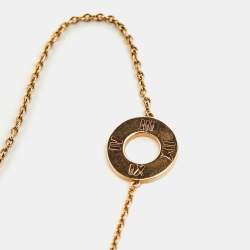 Pre Owned Tiffany & Co. Atlas Pierced Diamond 18K Rose Gold Bracelet