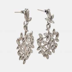 Pre Owned Tiffany & Co. Paloma Picasso Olive Leaf Sterling Silver Drop Earrings