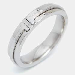 Tiffany & Co. Tiffany T 18k White Gold Narrow Ring Size 59
