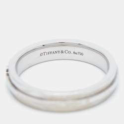 Tiffany & Co. Tiffany T 18k White Gold Narrow Ring Size 59