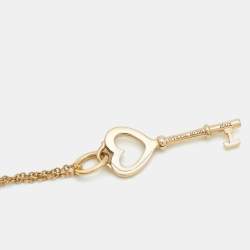 مملوكة مسبقًا Tiffany & Co. Heart Key 18k Yellow Gold Pendant Necklace