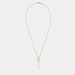 مملوكة مسبقًا Tiffany & Co. Heart Key 18k Yellow Gold Pendant Necklace
