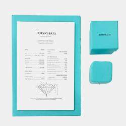 Tiffany & Co. Platinum Round Brilliant 1.15 Ct Diamond Engagement Ring EU 50.5