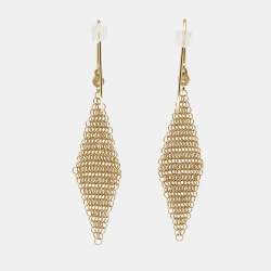 Tiffany & Co. Elsa Peretti Mesh 18k Yellow Gold Mini Model Earrings