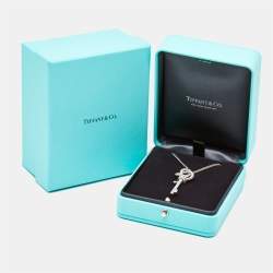 Tiffany & Co. Medium Knot Diamond Platinum Pendant Necklace