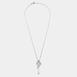 Tiffany & Co. Medium Knot Diamond Platinum Pendant Necklace
