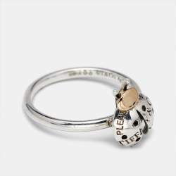 Tiffany & Co. Love Lady Bug Sterling Silver18k Gold Ring Size 54