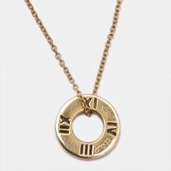 مملوكة مسبقًا Tiffany & Co. Atlas Diamond 18k Rose Gold Pendant Necklace