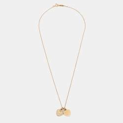 Tiffany & Co. Return To Tiffany Diamond 18K Rose Gold Mini Double Heart Tag Pendant Necklace