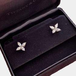 Tiffany & Co. Victoria Earrings Pt950 0.32Ct