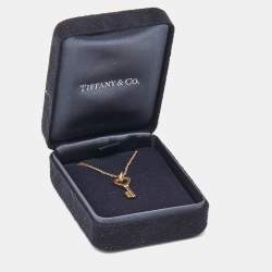 Pre Owned Tiffany & Co. Heart Key 18K Rose Gold  Pendant Necklace
