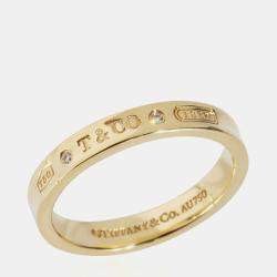 Tiffany & Co. 18K Yellow Gold Diamond 1837 Ring EU 65