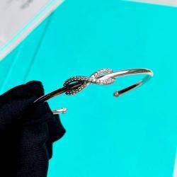 Tiffany Platinum Pave Diamond Infinity Open Bracelet 