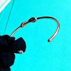 Tiffany Platinum Pave Diamond Infinity Open Bracelet 