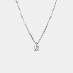 Tiffany & Co. Platinum Single Diamond Pendant Necklace 