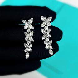 Tiffany & Co. Platinum Diamond Victoria Floral Earrings