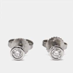 Tiffany & Co. Elsa Peretti Diamonds by the Yard Platinum Stud Earrings