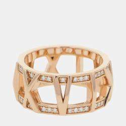 Tiffany & Co. 18K Rose Gold and Diamond Atlas Band Ring EU 51