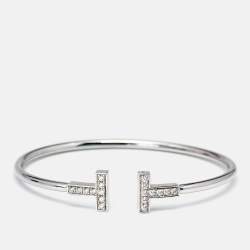 Tiffany & Co. Tiffany T Wire Diamonds 18k White Gold Bracelet